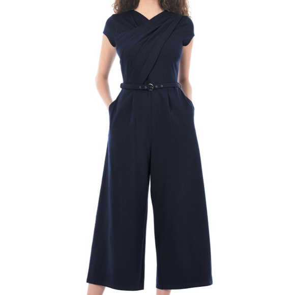 eshakti Pants - HP 🎉 Women’s short slv cotton knit jumpsuit NWT